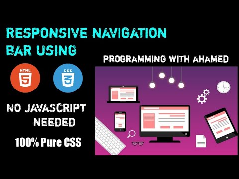 Simple Responsive Navigation Bar |Web development| using HTML and CSS No JavaScript needed