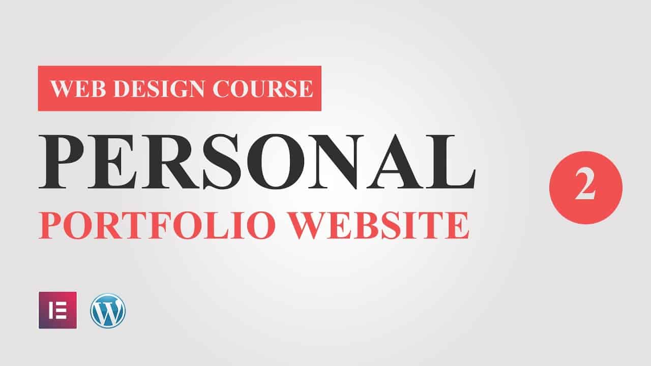 #2  Portfolio Website Design Tutorial Course for Elementor