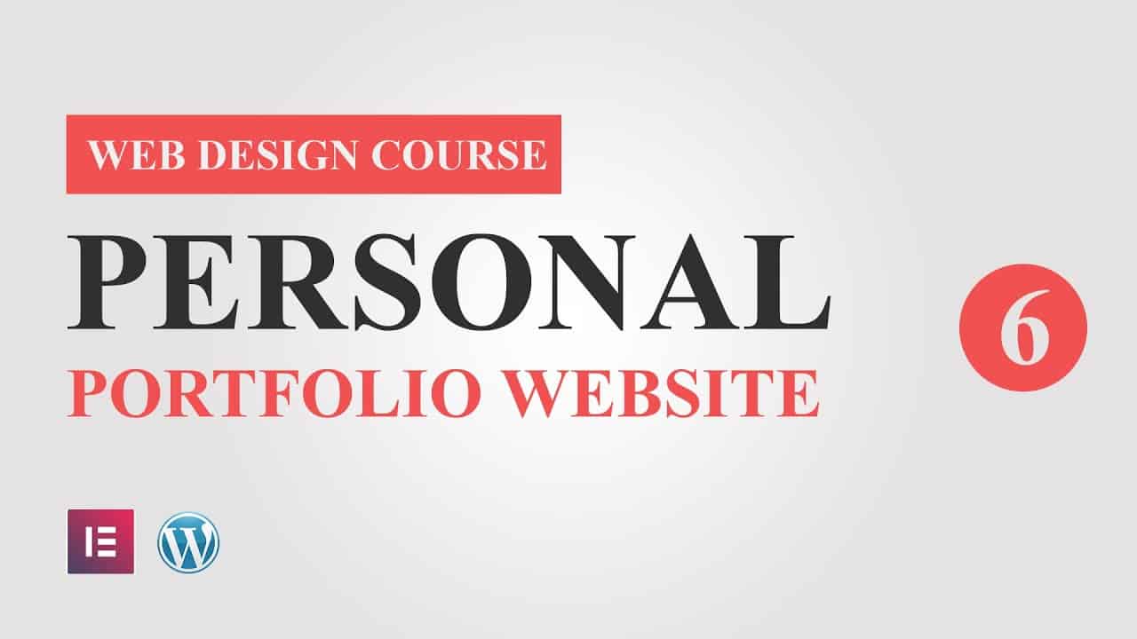 #6 Portfolio Website Design Tutorial Course for Elementor