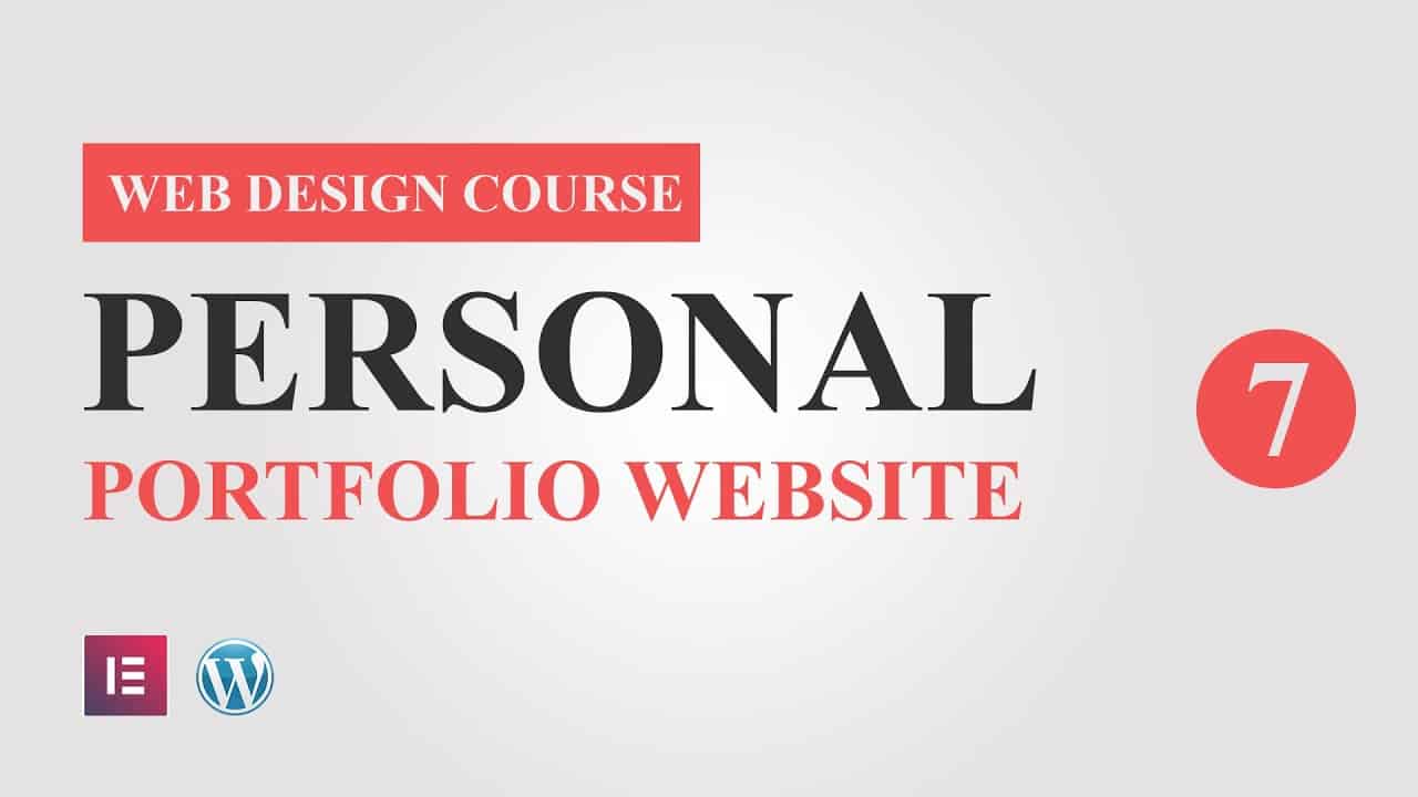 #7 Portfolio Website Design Tutorial Course for Elementor