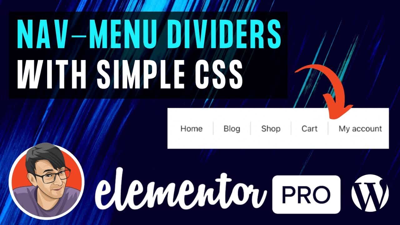 Dividers for Elementor's Navigation Menu with Free CSS
