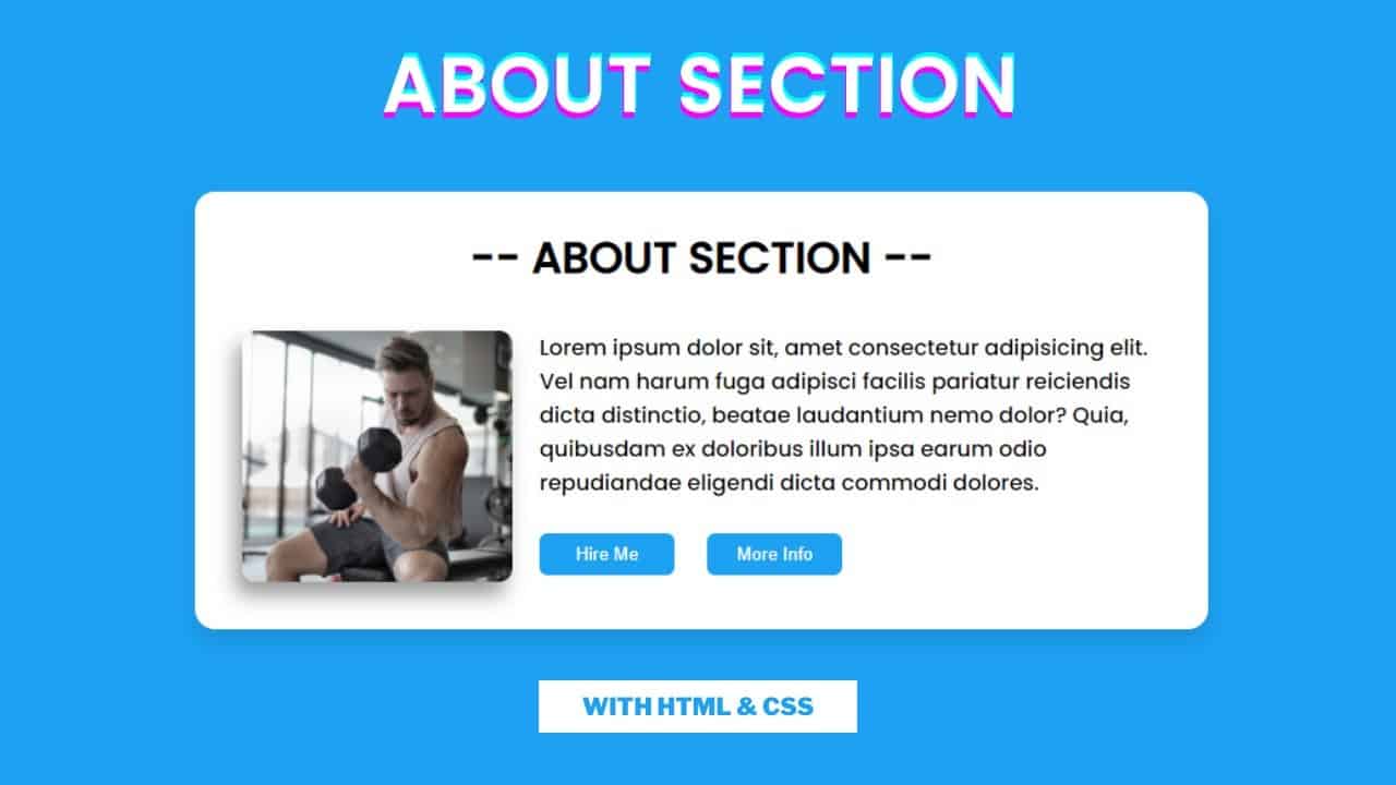 How to make About Section using HTML and CSS | About Us Section with HTML and CSS