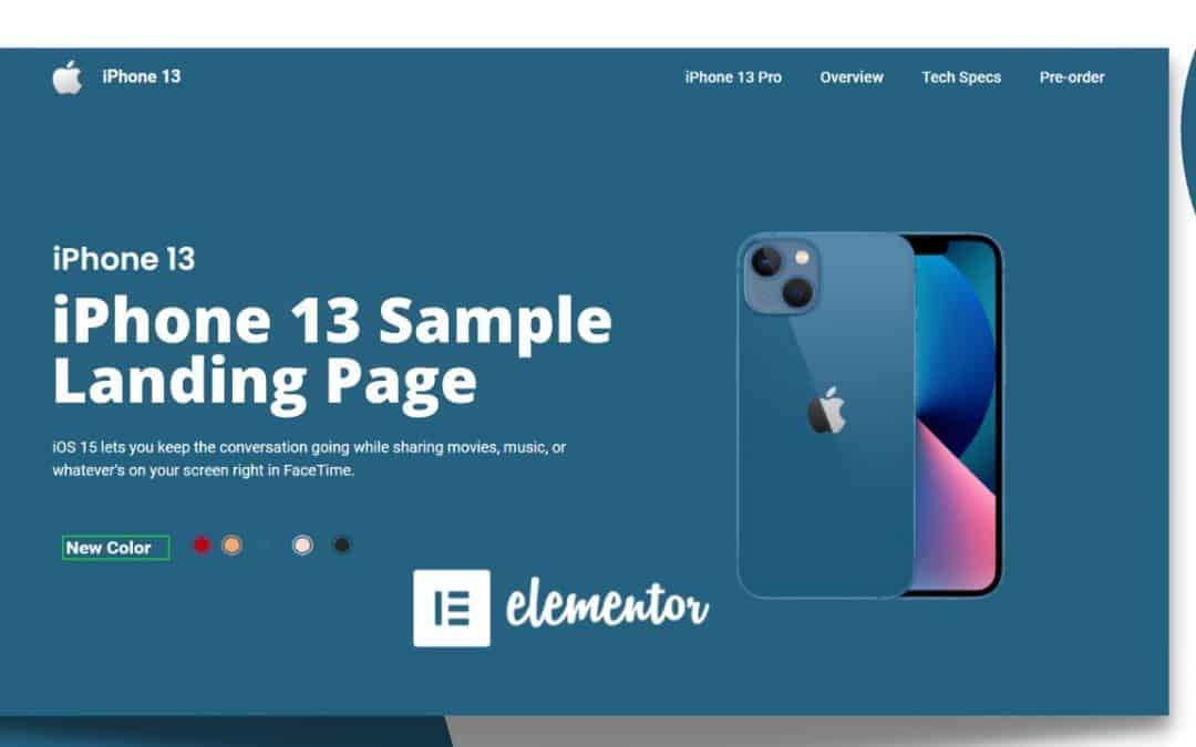 New iPhone 13 Landing Page With Elementor Pro