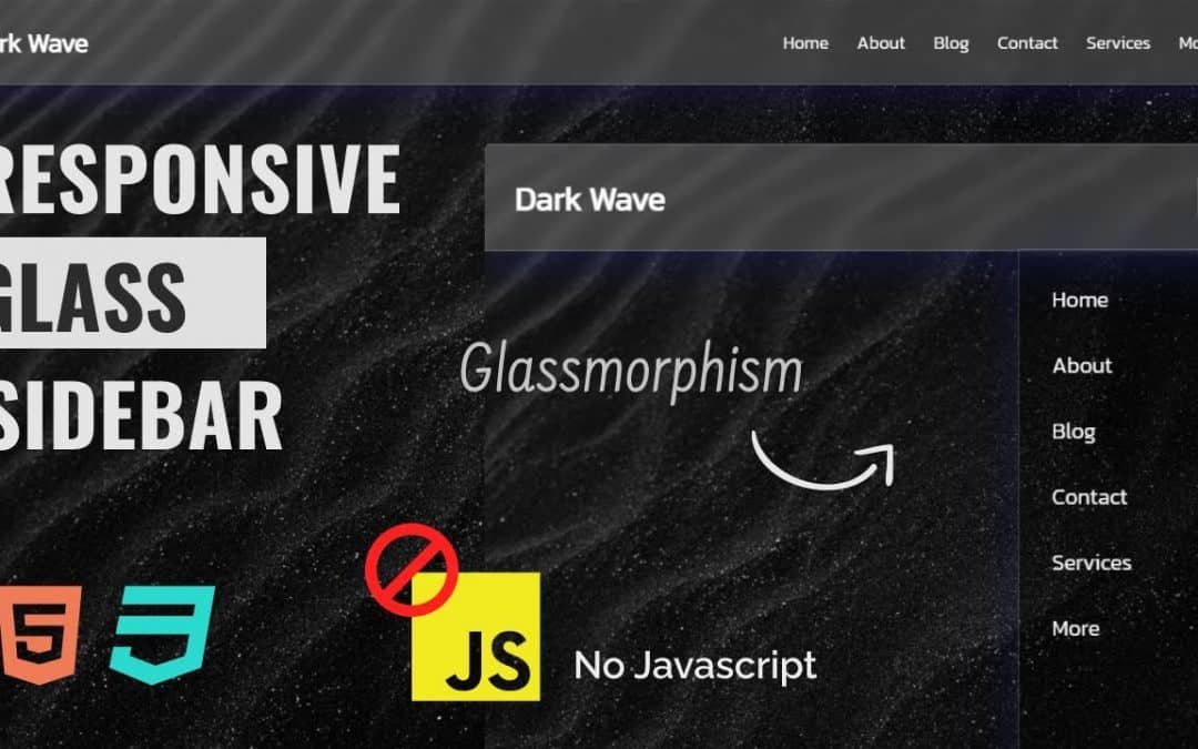 Glassmorphism Responsive Sidebar Using Only HTML & CSS (Quick Tutorial)
