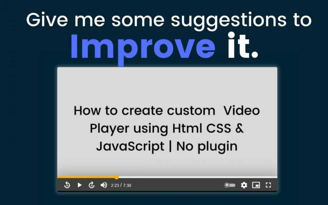 Custom video player using HTML, CSS & JavaScript | No Plugins | Demo