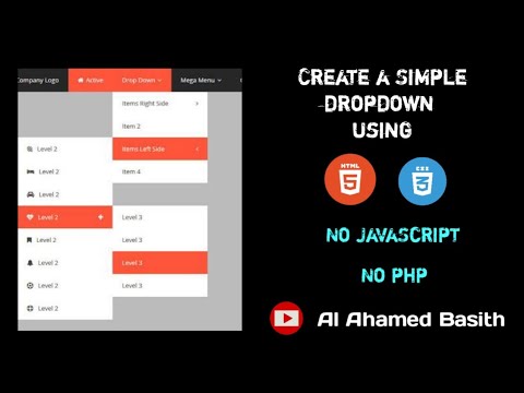 Dropdown menu using HTML and CSS advance without JavaScript and PHP |Web Development|