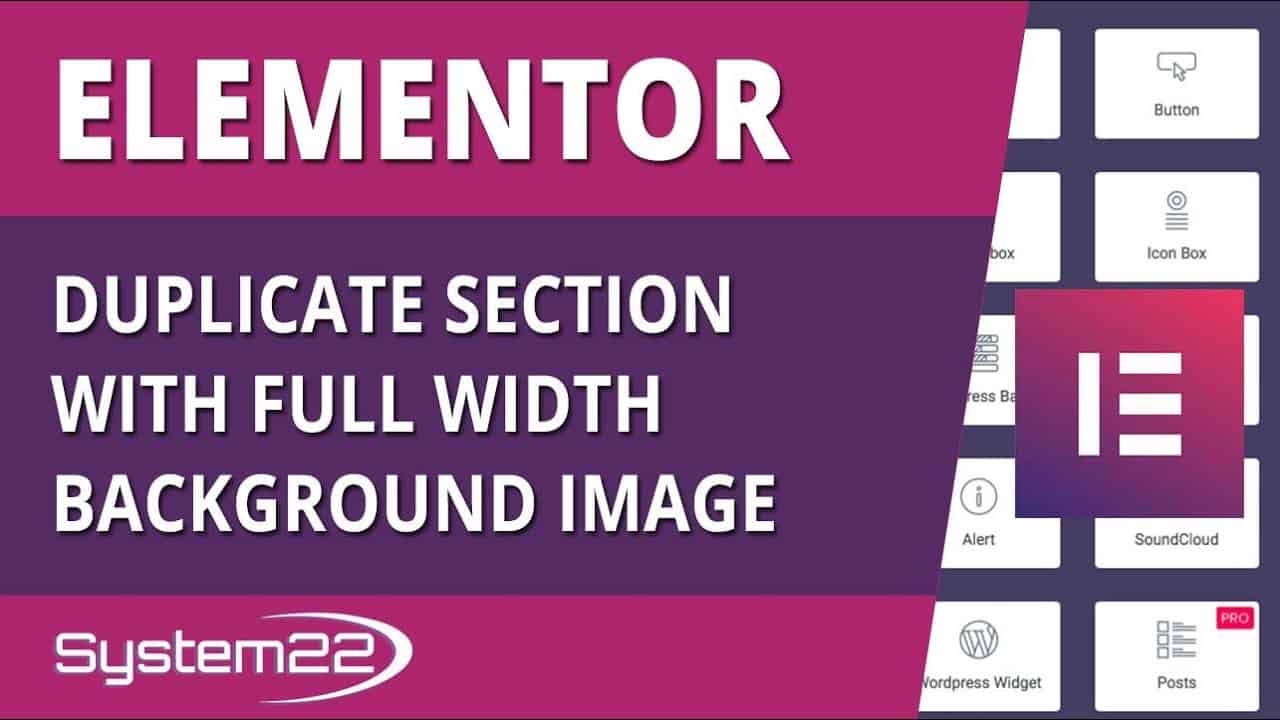 Elementor WordPress Plugin Duplicate Section With Full Width Background Image
