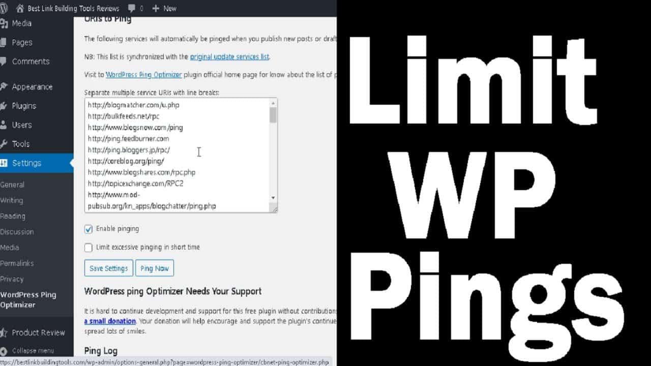 How To Limit Your Wordpress Pings - Free Wordpress Ping Optimizer Plugin