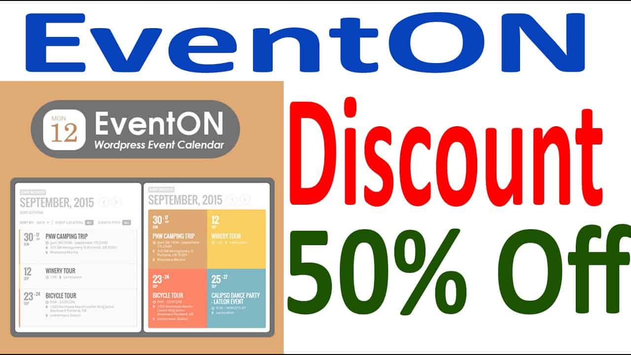 50% Off EventON Plugin Discount -  Best Event and Calendar Wordpress Plugin