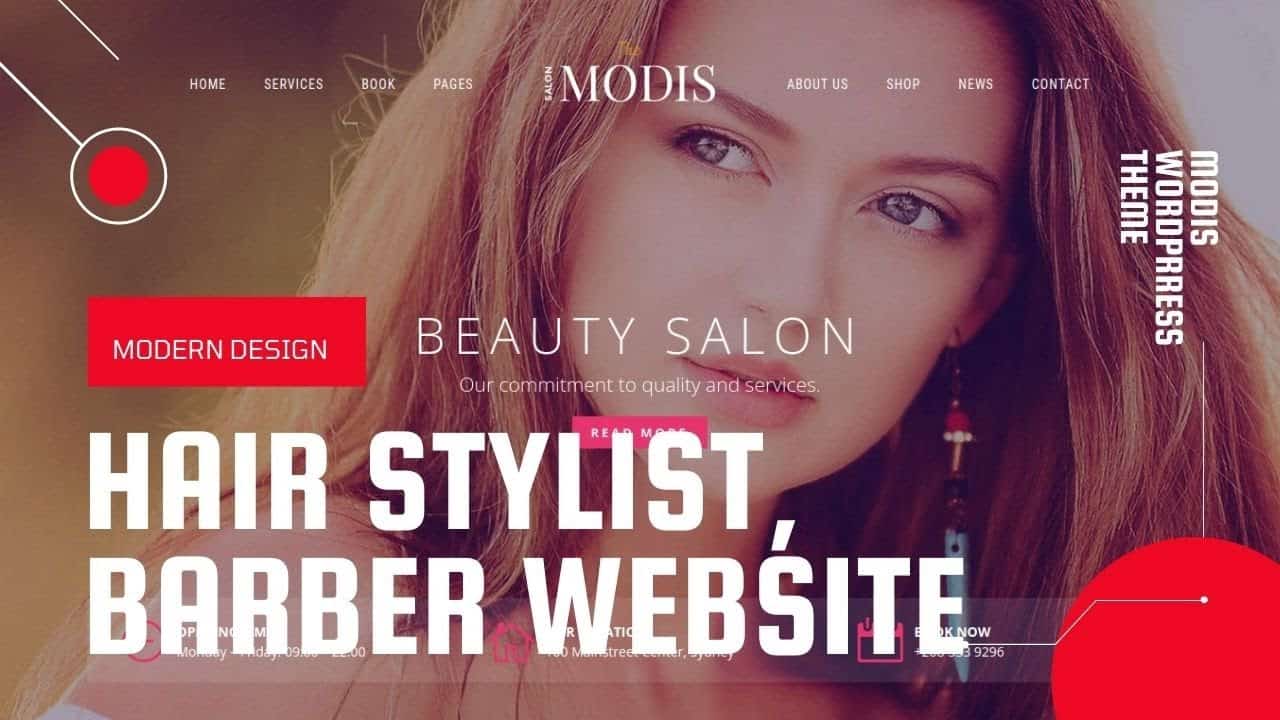 Salon, Barber Website | Beauty Healthcare Service Appointment Booking | Modis WordPress Theme