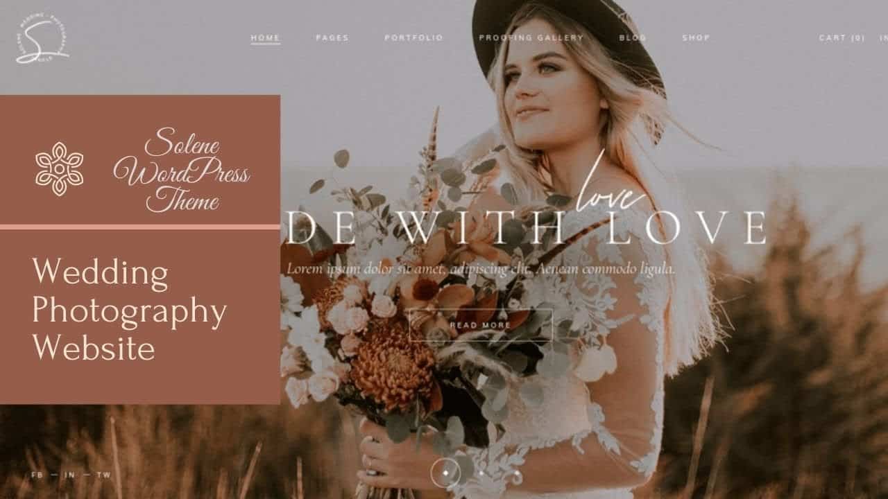 Wedding Photography Website | Professional Photographer Portfolio Website | Solene WordPress Theme