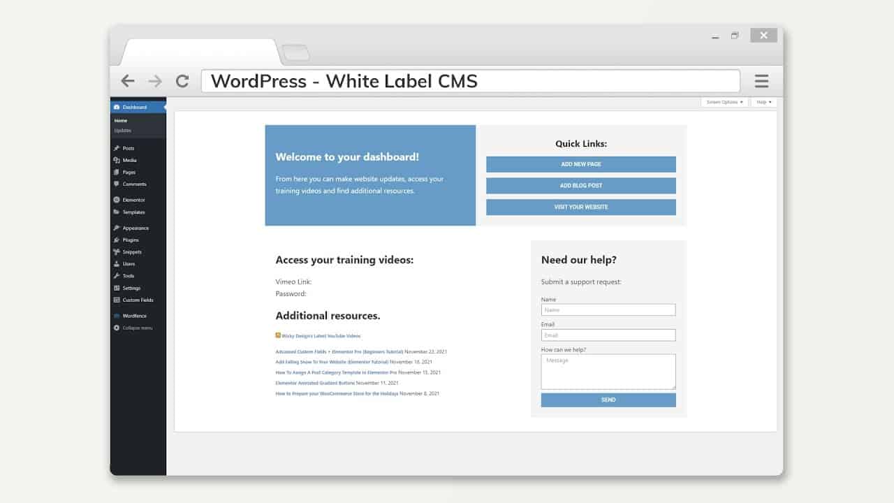 WordPress Custom Dashboard [Elementor Tutorial]