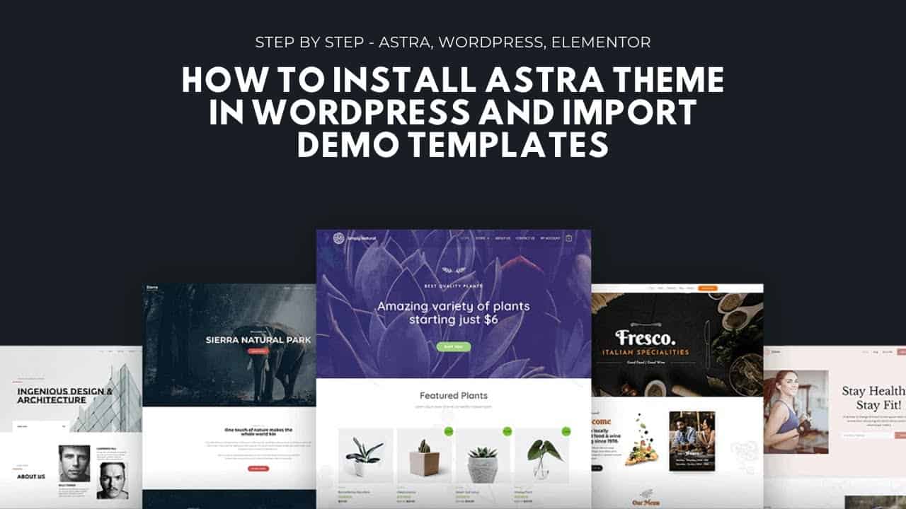 2022 - How to Install Astra Theme in Wordpress and Import Demo Templates