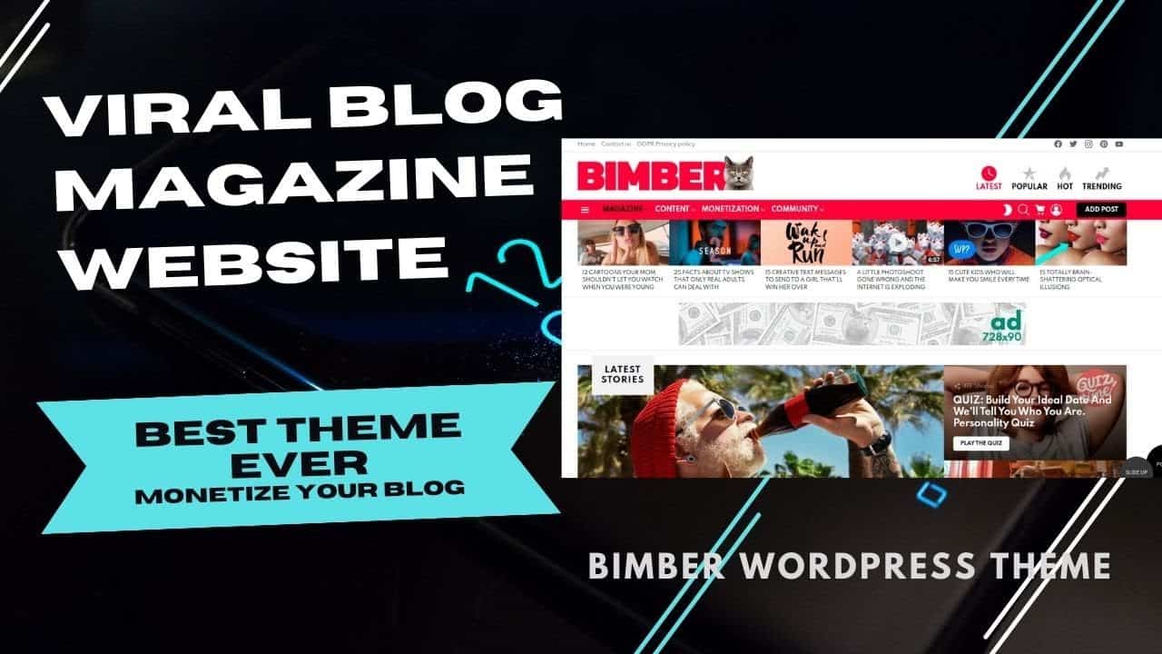 Create Viral Magazine Website | Modern Blog with Ads-Free Mode | Bimber WordPress Theme