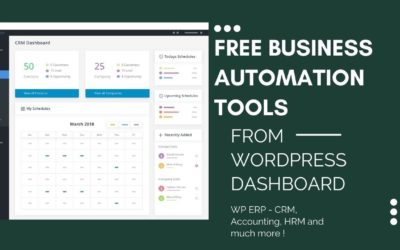 Free ERP from WordPress Dashboard | Automate Your Accounts, HR and CRM Business System