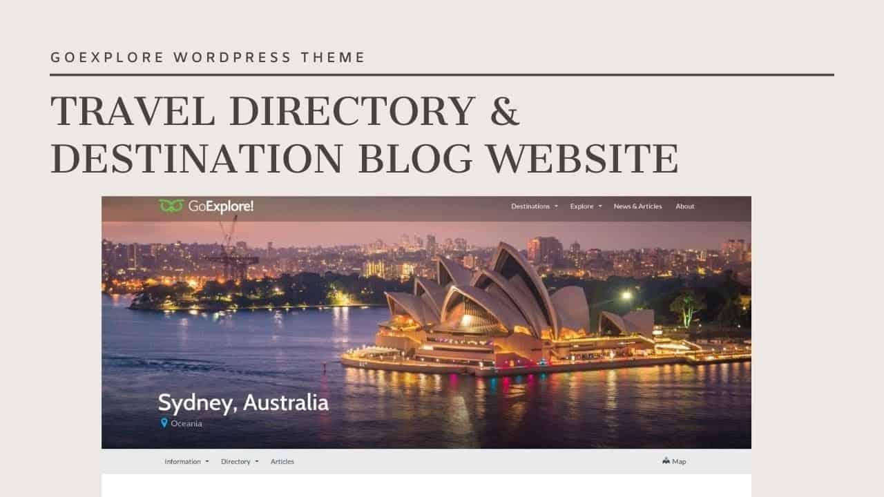 Travel Destination Directory Website | Travel Agency & Blog Website | GoExplore WordPress Theme