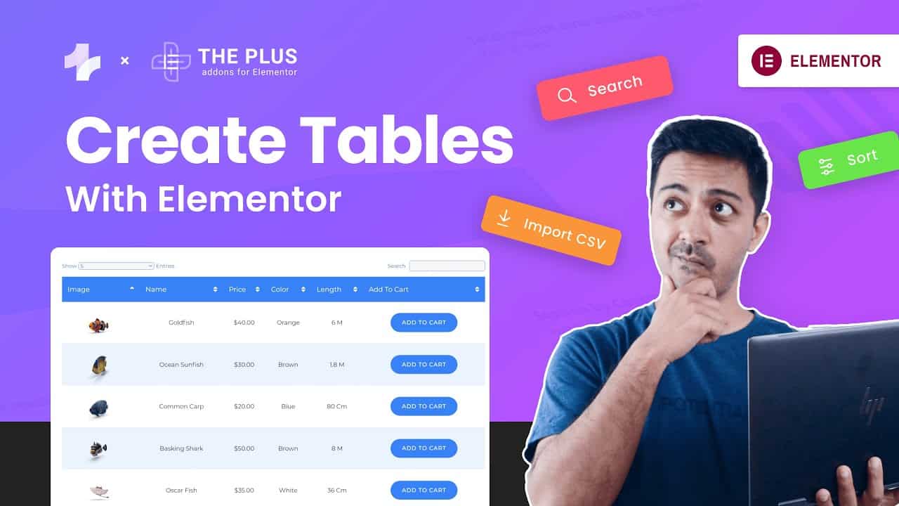 How to Create Data Tables in Elementor Sort, Filter and Search