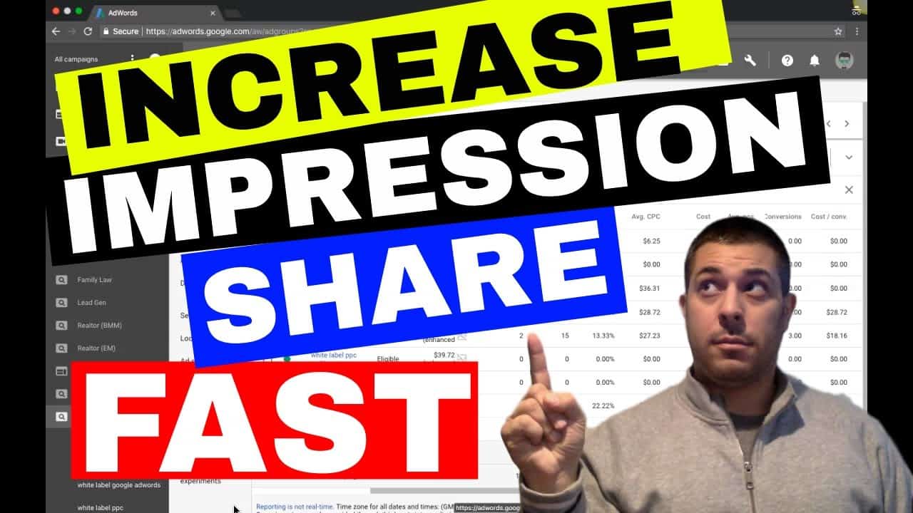 AdWords Impression Share Tutorial - 1 (Simple) Strategy To Increase Search Impression Share