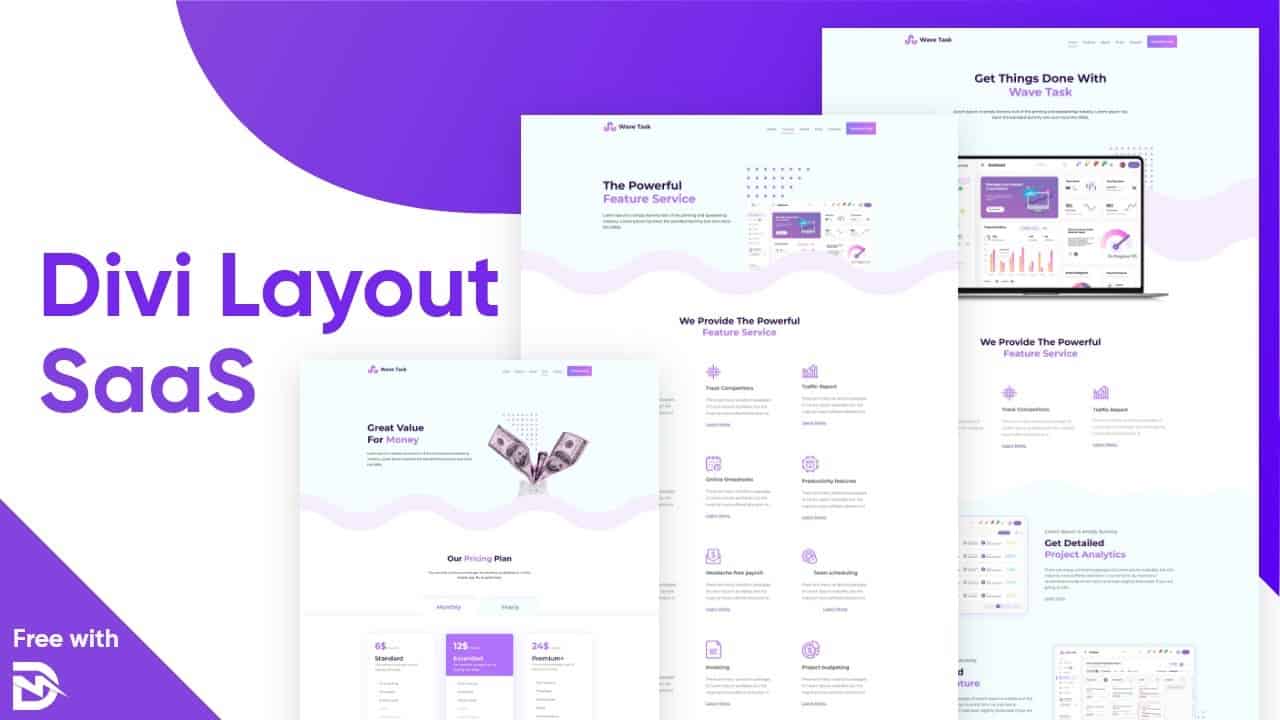 Free Saas Layout for Divi Made with DiviFlash Plugin