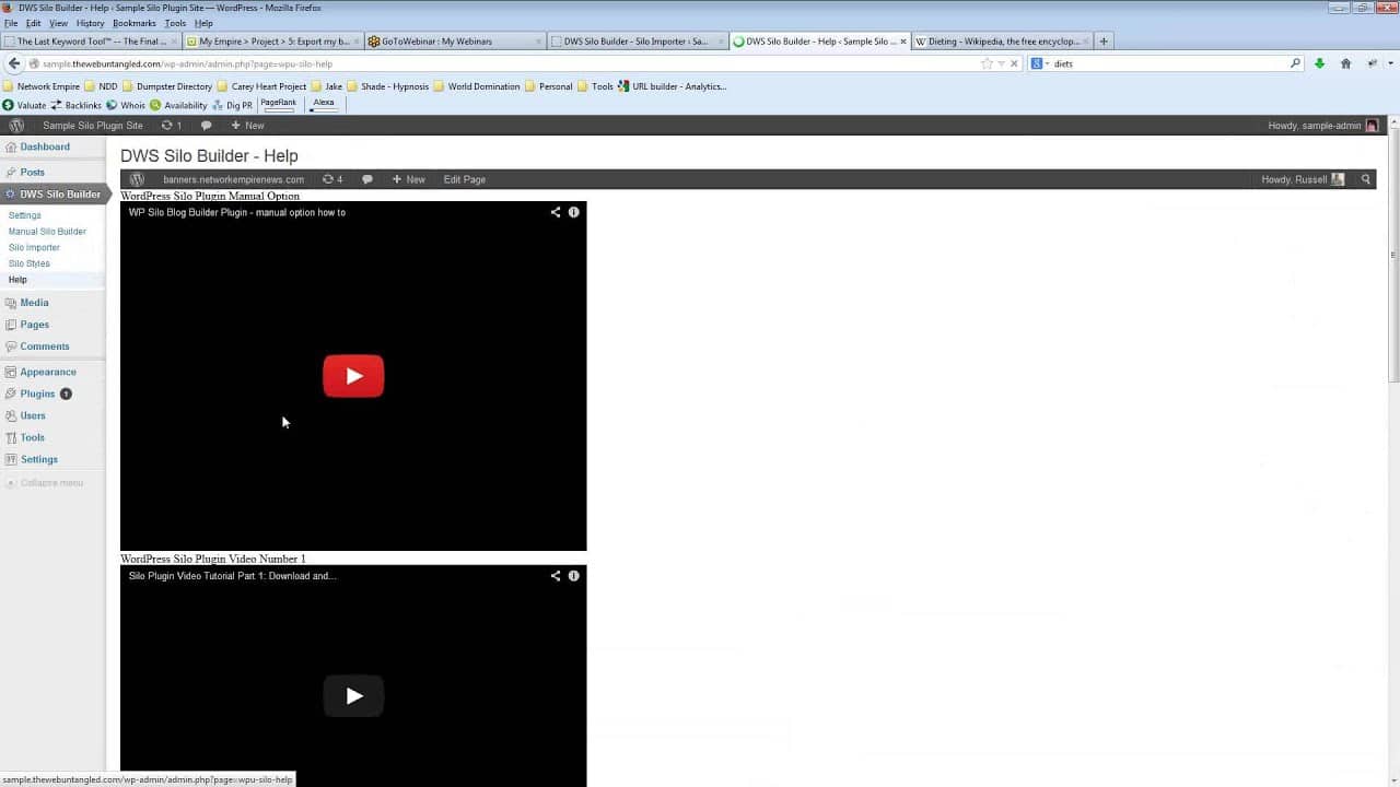 SEO Network Empire Blog Builder to Free SEO Silo Plugin in 60 Seconds.