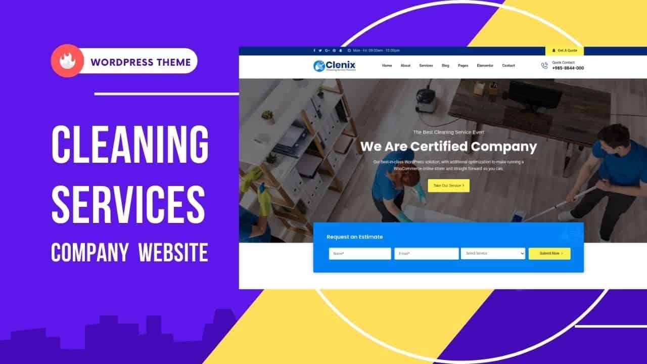 Create Cleaning Company Service Website | Cleaning Services WordPress Theme | Clenix WordPress Theme