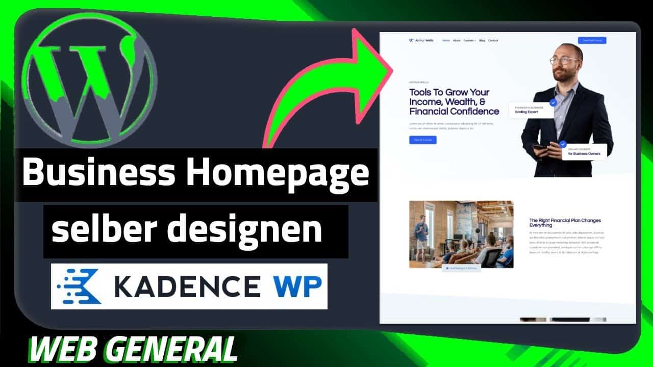 Homepage für Unternehmen mit WordPress erstellen [Kadence]