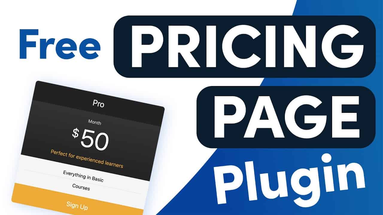 How to Create a Pricing Page With This FREE WordPress Plugin!