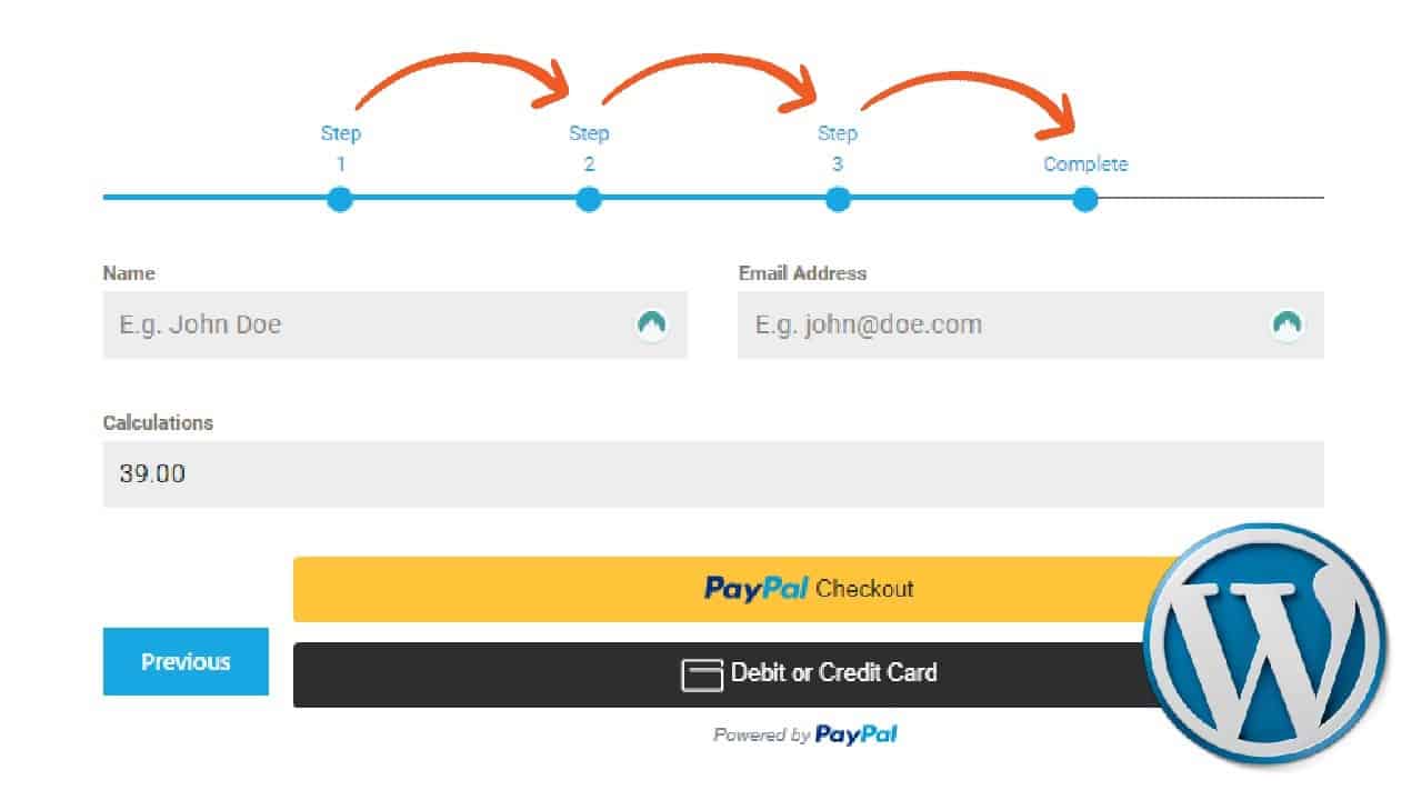 Create a Multi-Step WordPress Form with a PayPal Button at the End