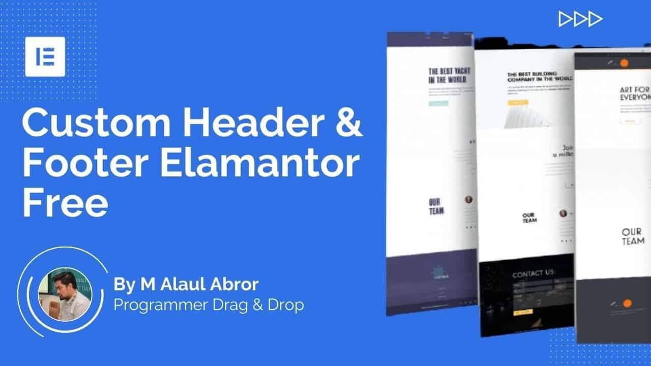 Custom Header & Footer Elementor Free Version, Sticky, Transparan