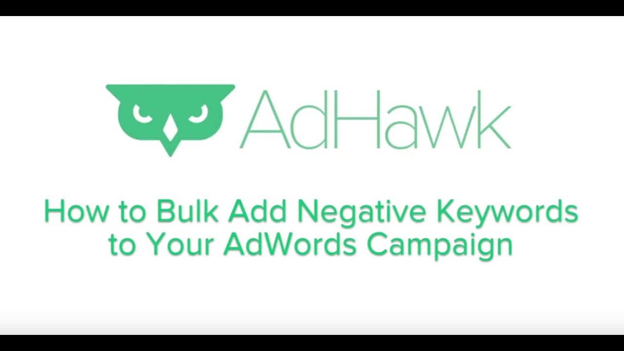 Add Negative Keywords in Bulk -- A Google AdWords Tutorial