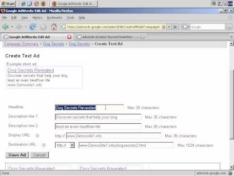 Google Adwords Tutorial - Dynamic Keyword Insertion For Google Adwords