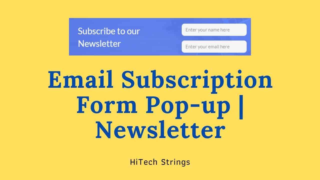 How to add Email Subscription form to WordPress | Newsletter Plugin