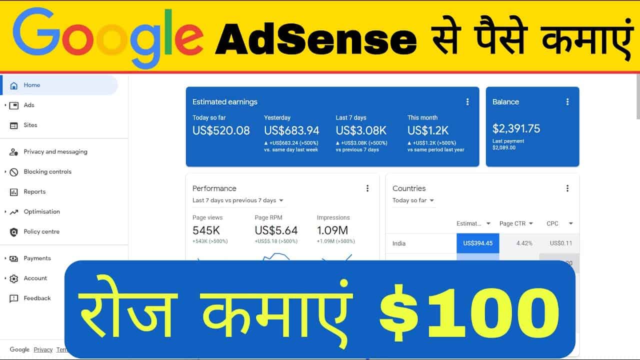 Google Adsense Se Paise Kaise kamaye || Daily $50 Earn with Google AdSense