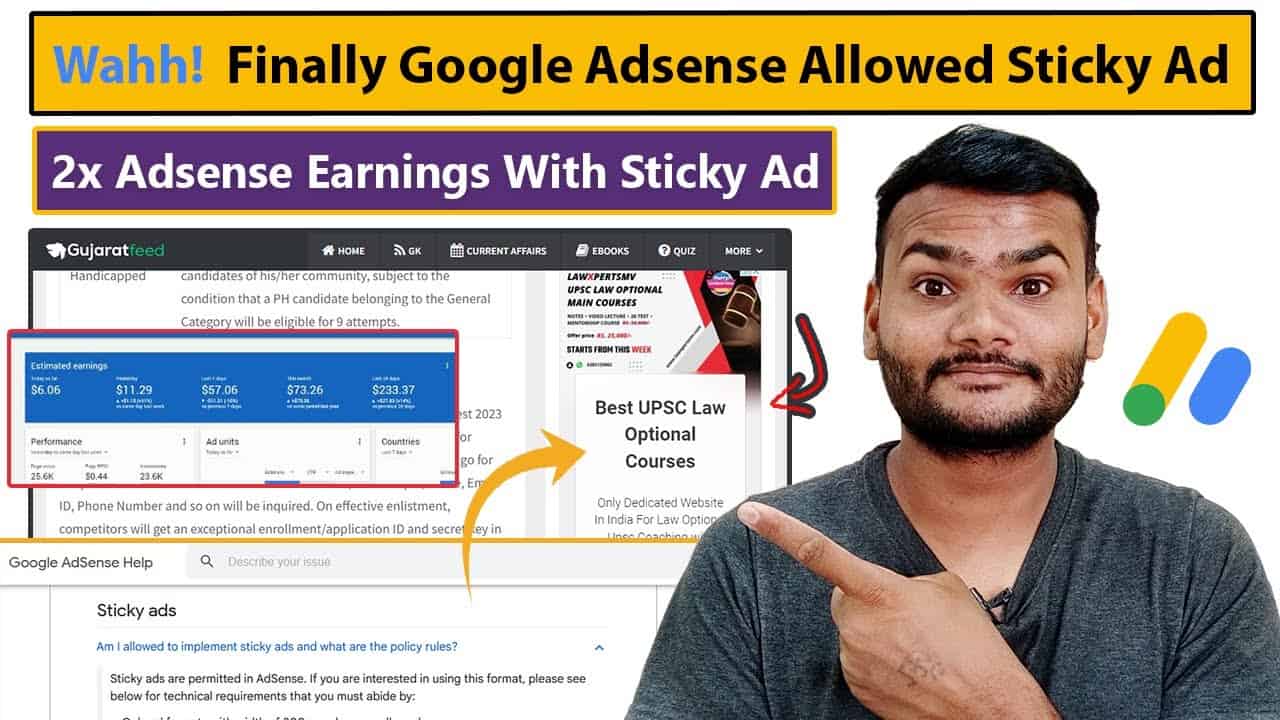 Finally Google Adsense Allowed Sticky Ad | How To Implement Sticky Ad in WordPress Blog 2022