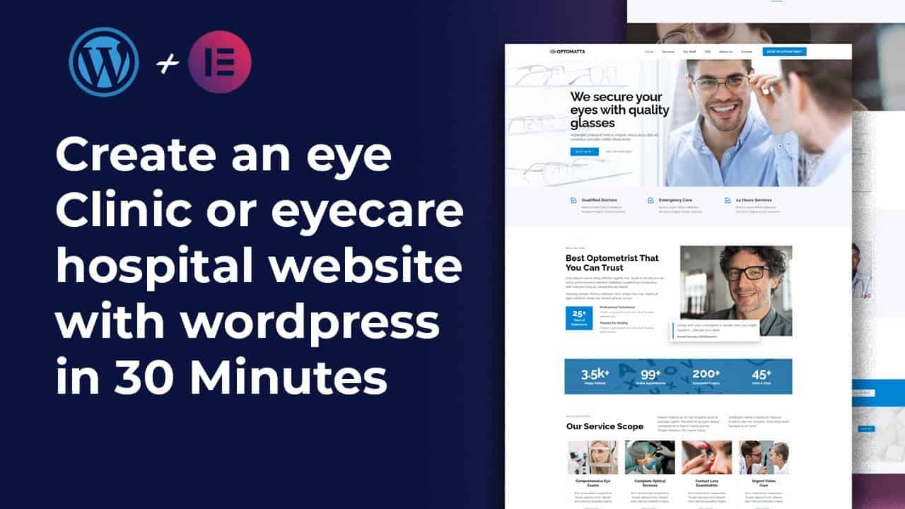How to Create an eye clinic website in wordpress under 30 minutes