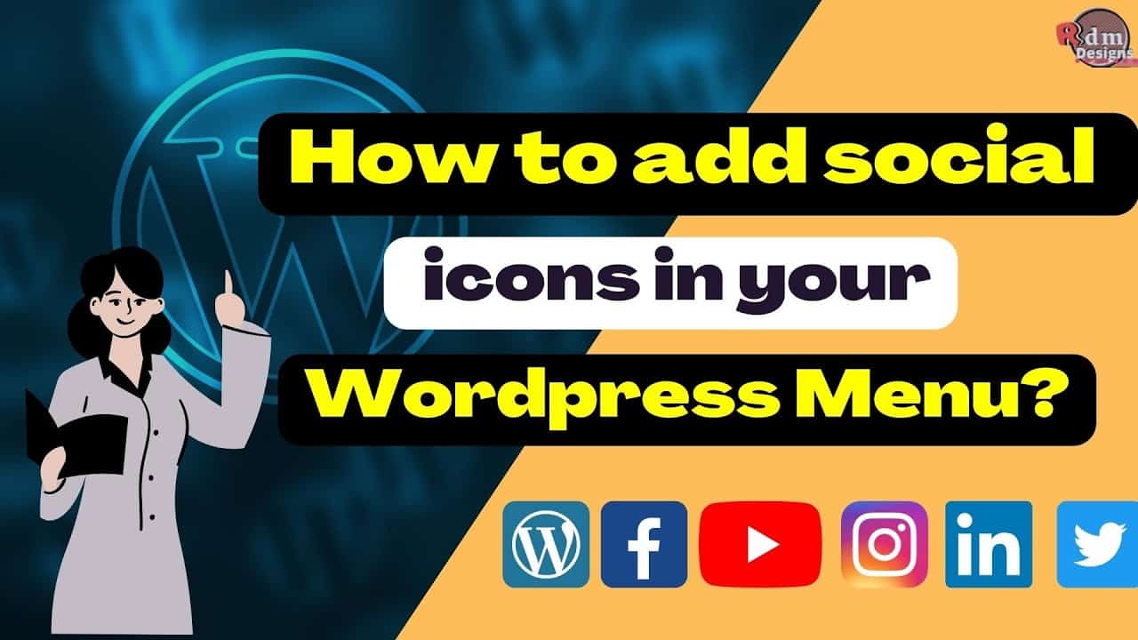 How to add Social Media Icons to WordPress Menus | Social Media Sharing on  WordPress Website