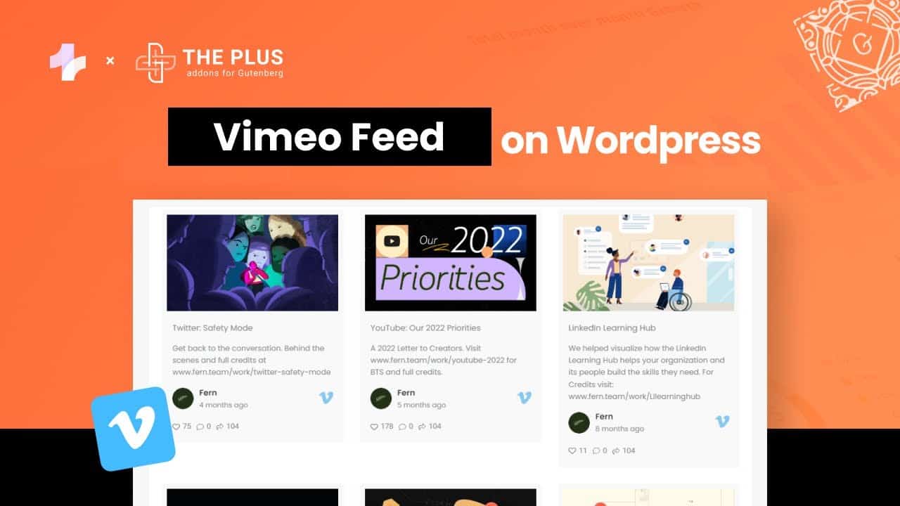 How to add Vimeo Channel Feed on WordPress | Gutenberg Blocks | Social Feeds #4