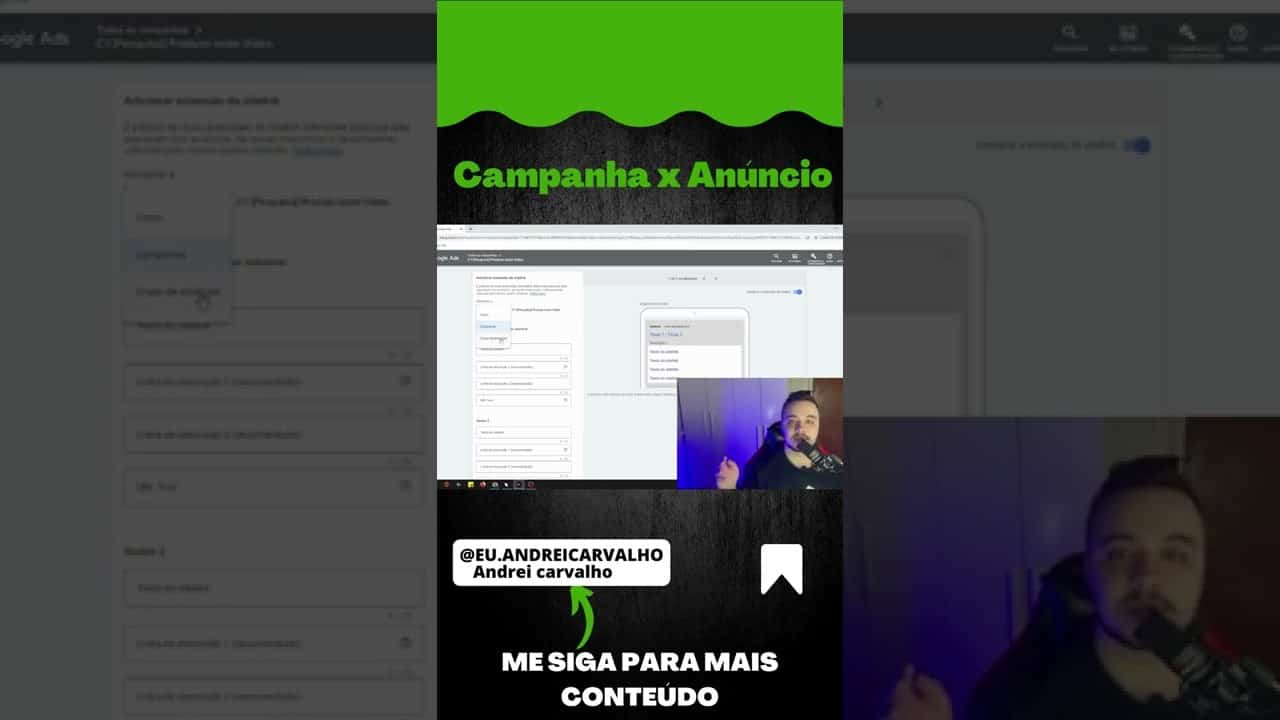 (GOOGLE ADS) Campanha x Anúncio - GOOGLE ADS