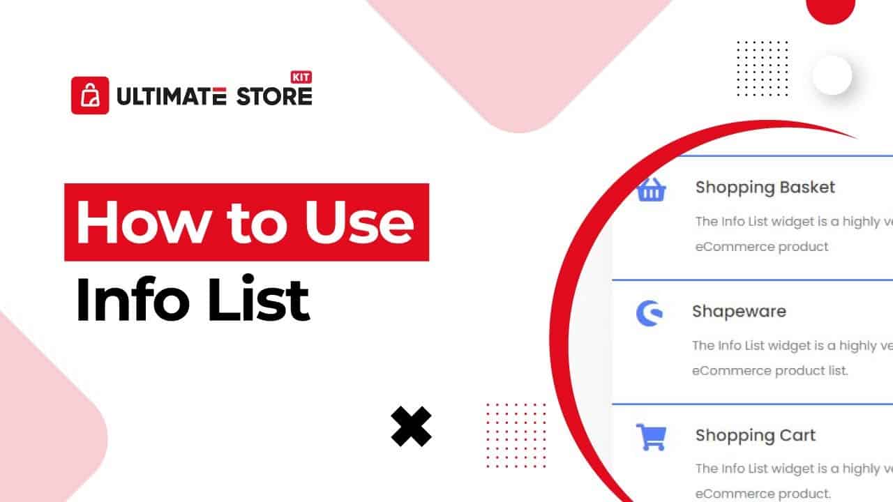 How to Use Info List Widget by Ultimate Store Kit in Elementor