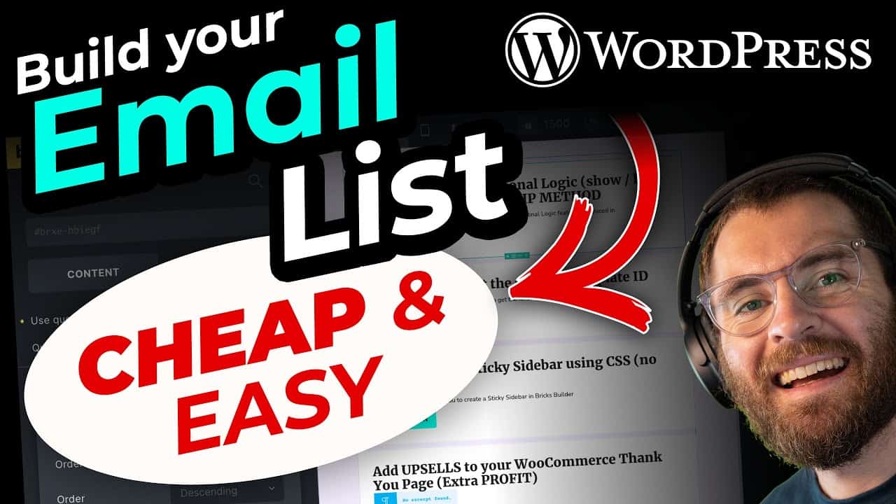 Build your Email List CHEAP and EASY using WordPress - Autonami CRM / WooFunnels / Bricks Builder