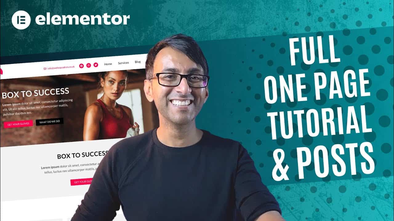 Full One Page Elementor Tutorial and Blog/Posts - Elementor Wordpress Tutorial - Elementor Pro