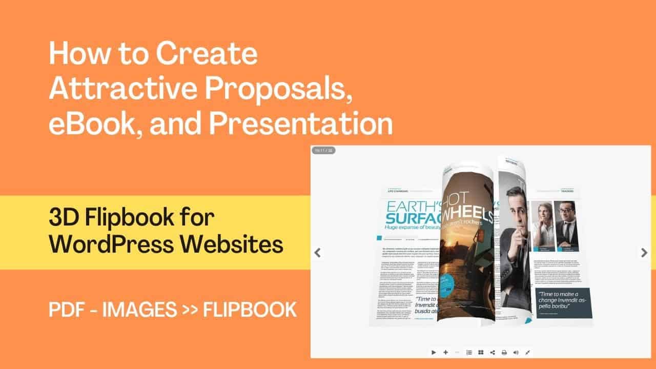 How to Create Flipbook Presentation,  eBook from WordPress Dashboard | PDF, Images to 3D Flipbook