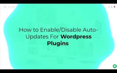 How to Enable And Disable Autoupdates For WordPress Plugins