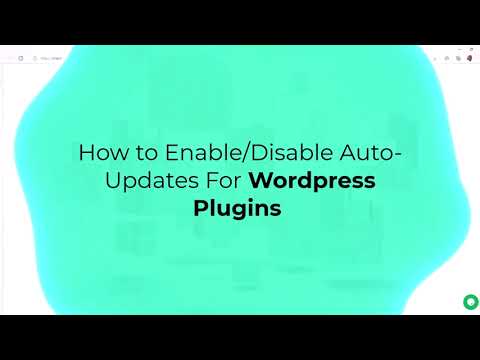 How to Enable And Disable Autoupdates For Wordpress Plugins
