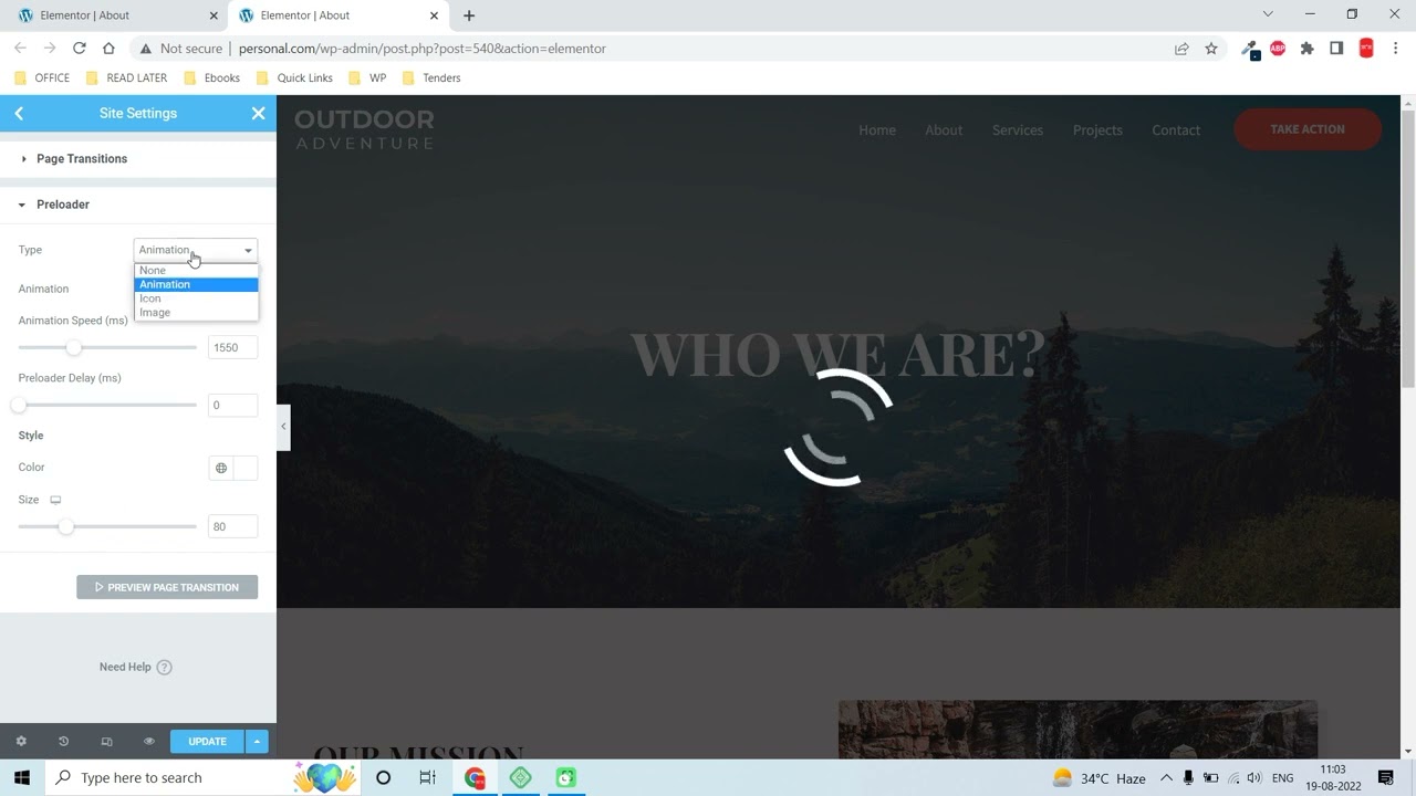 How to add Preloader & Page Transitions to your WordPress Website using Elementor Pro