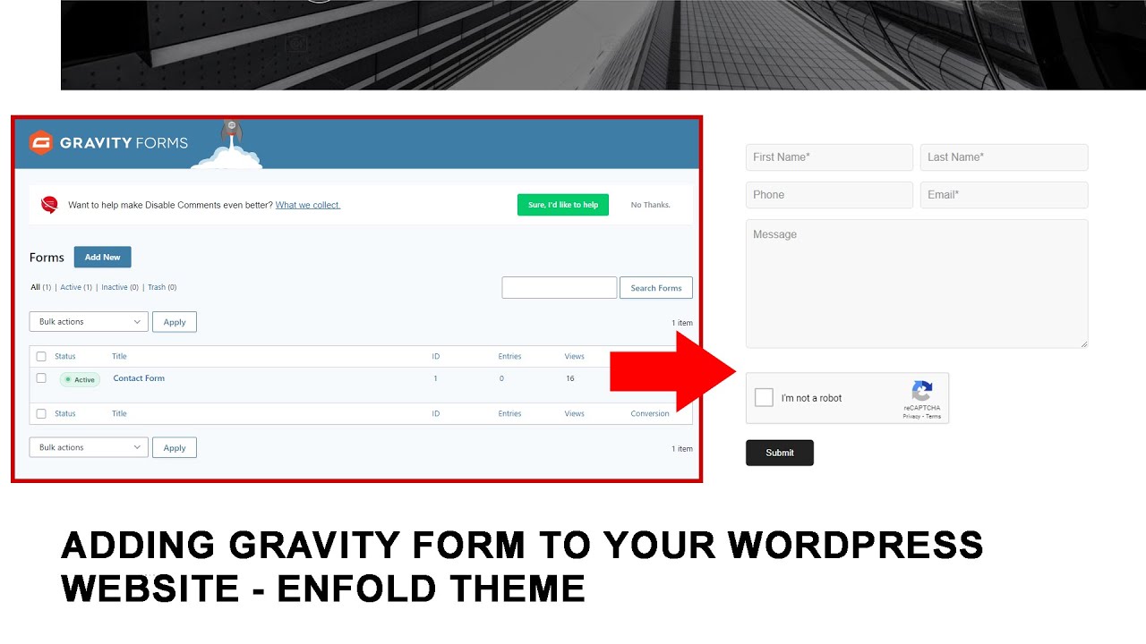 Adding Gravity form to your wordpress website - Enfold Theme
