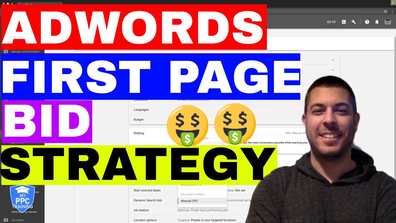 Adwords First Page Bid (Tutorial) Adwords Bid Strategy For Winners