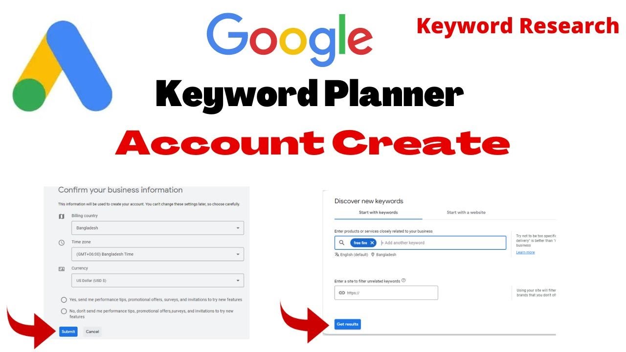 Google Keyword  Planner Account Create & How to use Google Keyword Planner for Keyword Research