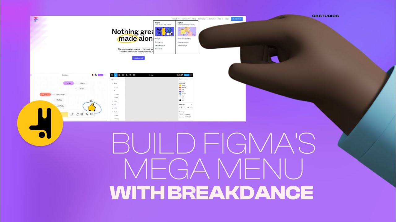 Figma.com Mega Menu Built with Breakdance Page Builder