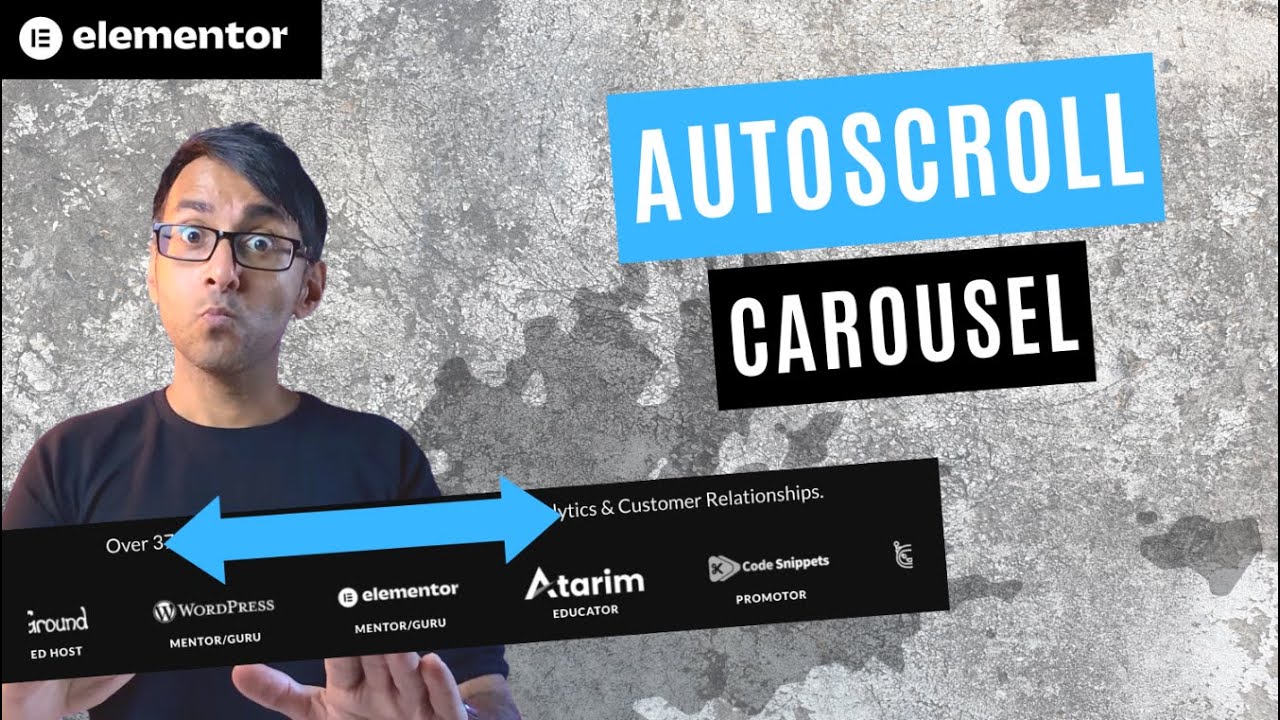 Autoscroll Carousel Infinite Loop Logos Elementor WordPress